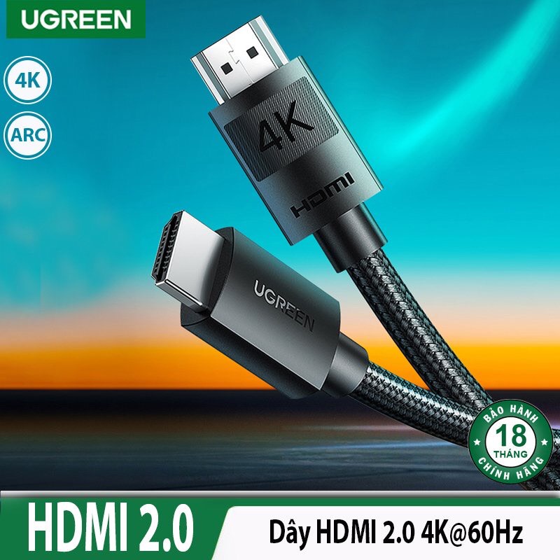 Hình ảnh: Cáp HDMI 2.0 dài 1M bọc nylon hỗ trợ độ phân giải 4K@60Hz Ugreen 30999 cao cấp